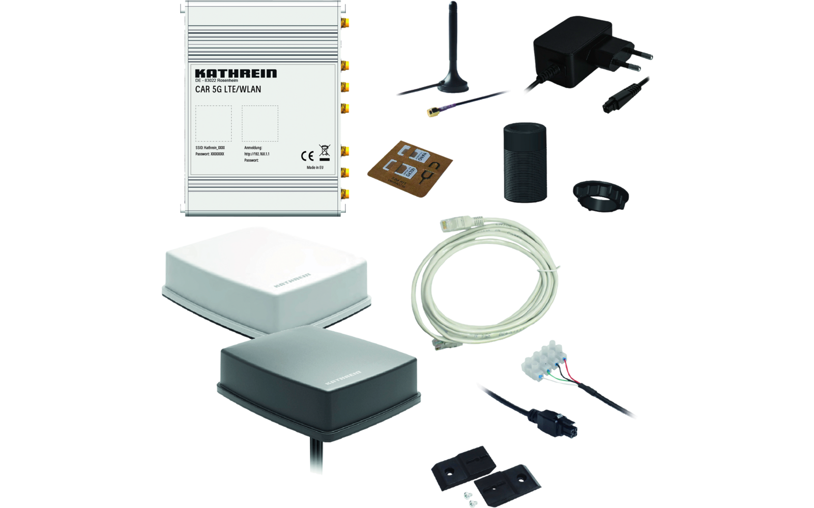 Kathrein Car 5G WLAN Router Set mit 5G MIMO Antenne weiß