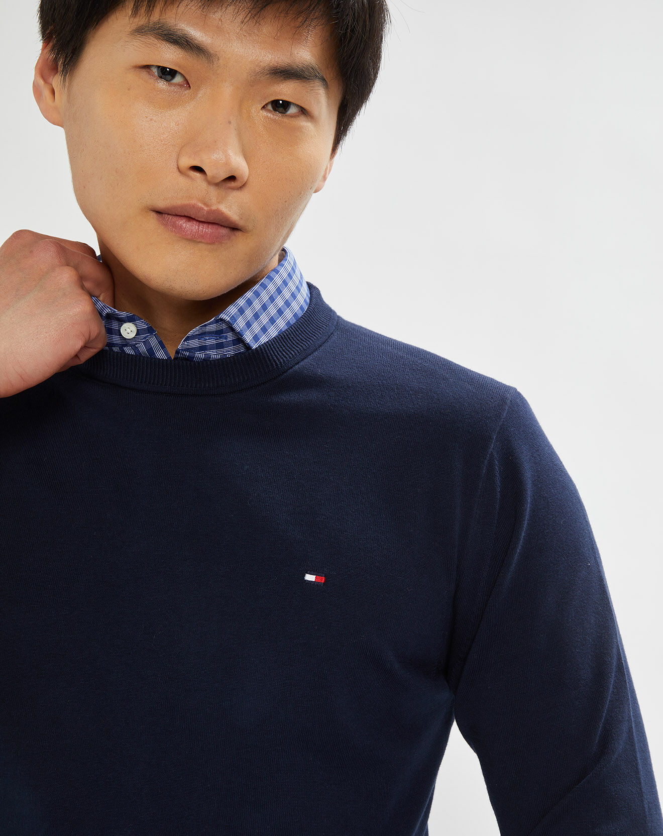Tommy Hilfiger Pull 1985 col rond bleu marine