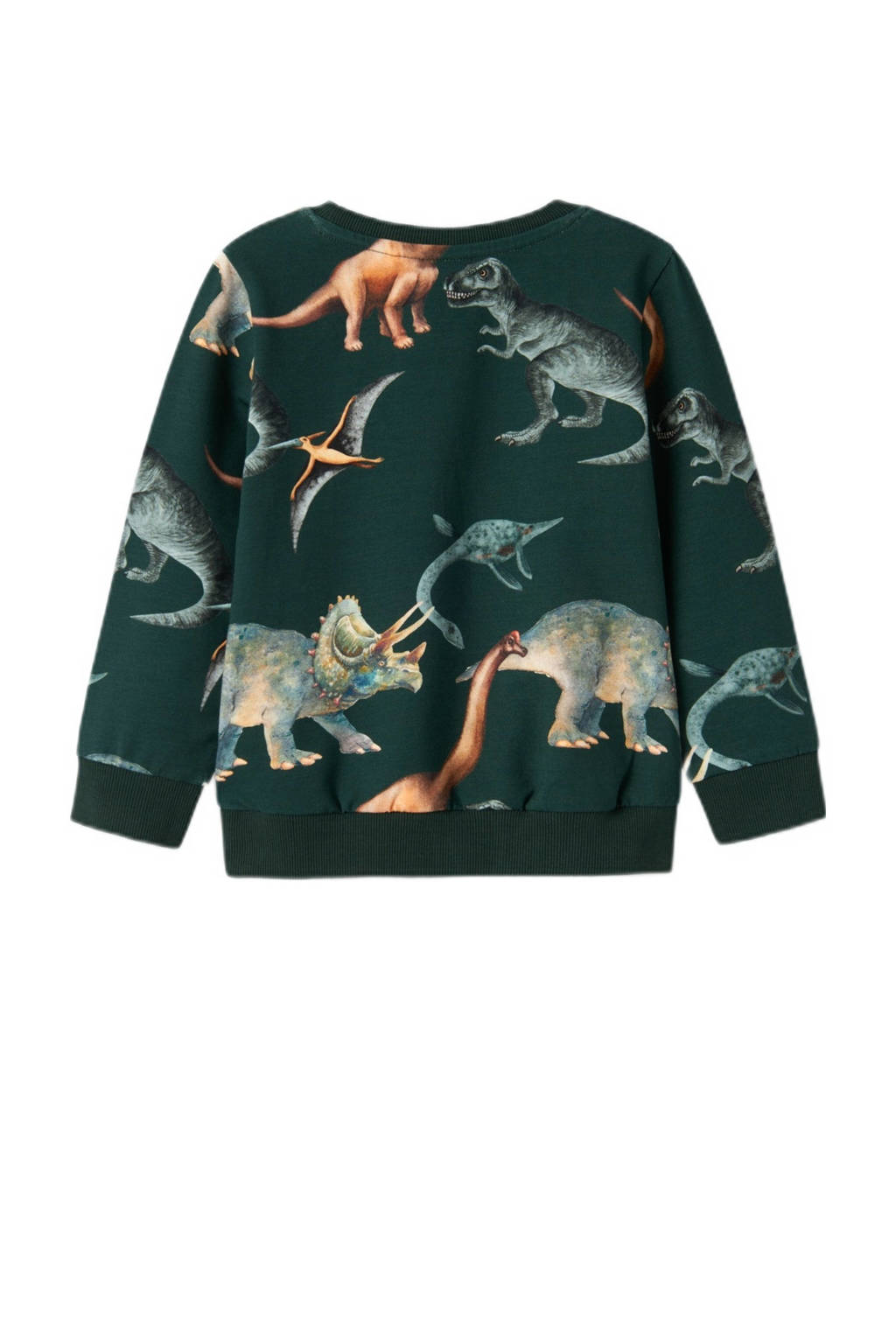 NAME IT sweater NMMKASMIR met all over print donkergroen/lichtbruin
