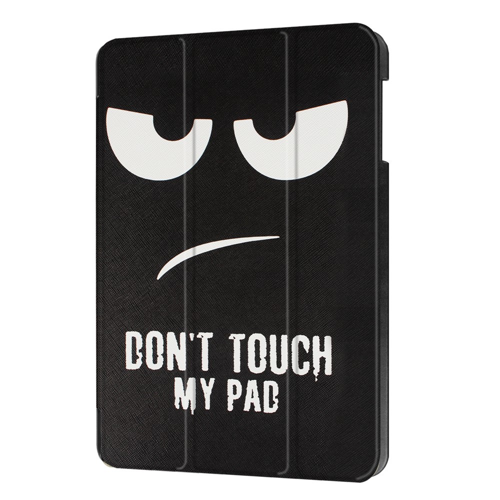 Samsung Galaxy Tab A 10.1 (2016) Leder Tasche Smart Cover Don't Touch My Pad - Schwarz