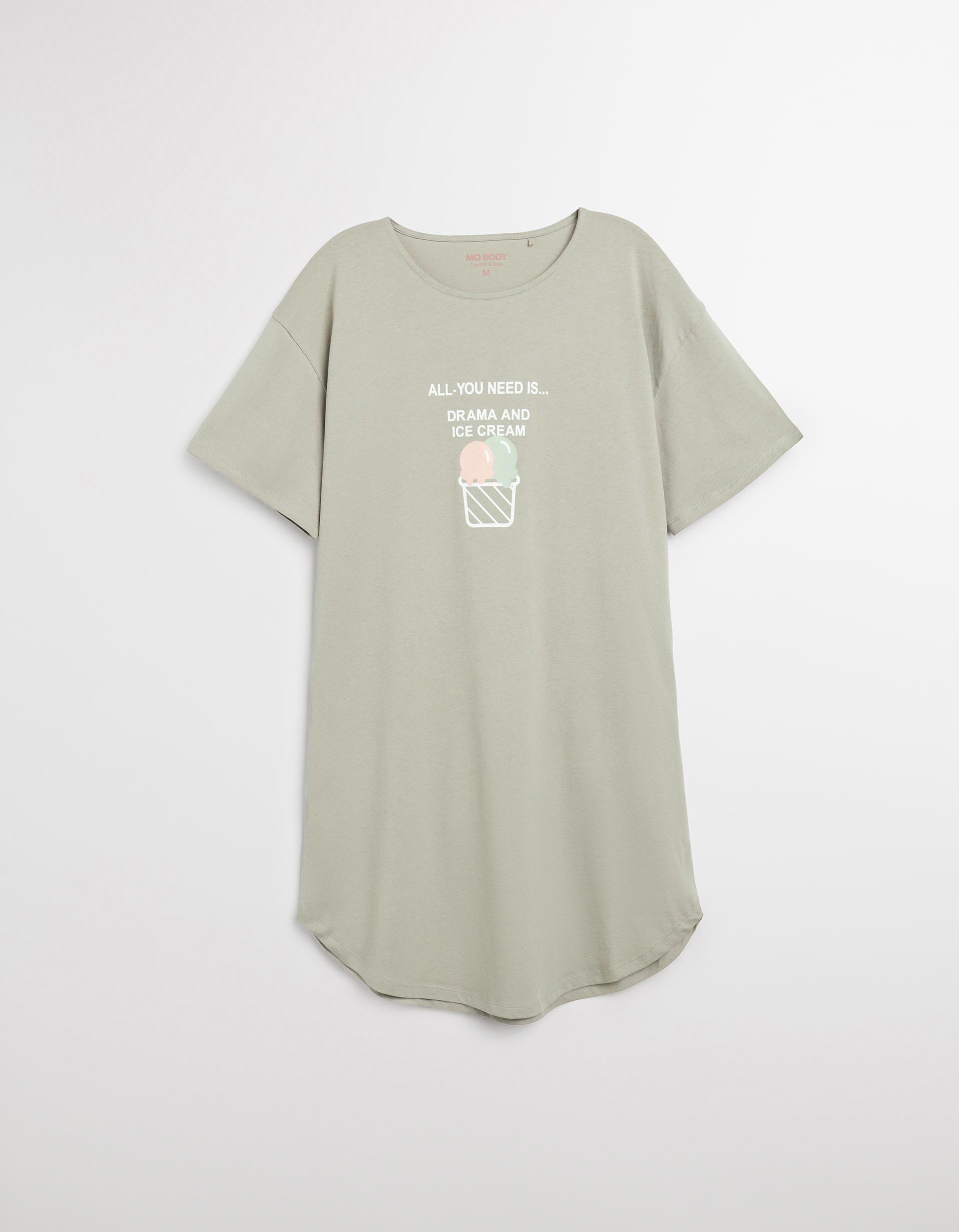 Camisa de Dormir, Mulher, Cinzento Claro