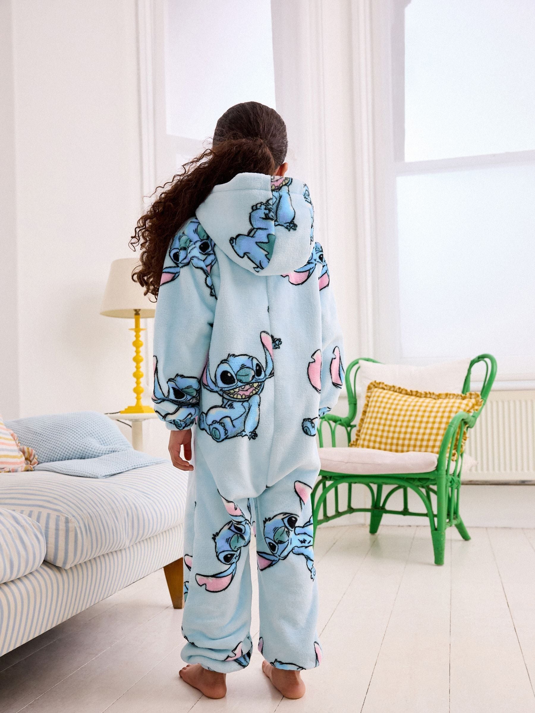 Blauw - Lilo & Stitch fleece All-in-one (3-16jaar)