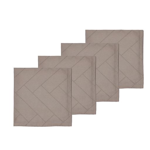Södahl Tiles 4-pak Stofserviet, Taupe, 45x45 cm