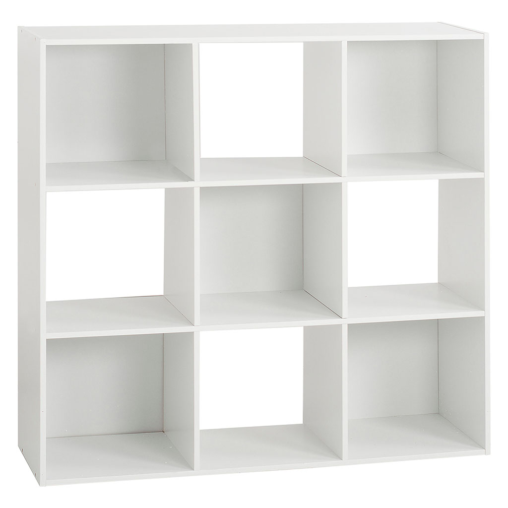 Meuble de rangement Mix'n Modul 9 cases bois blanc 100.5x100.5x32cm