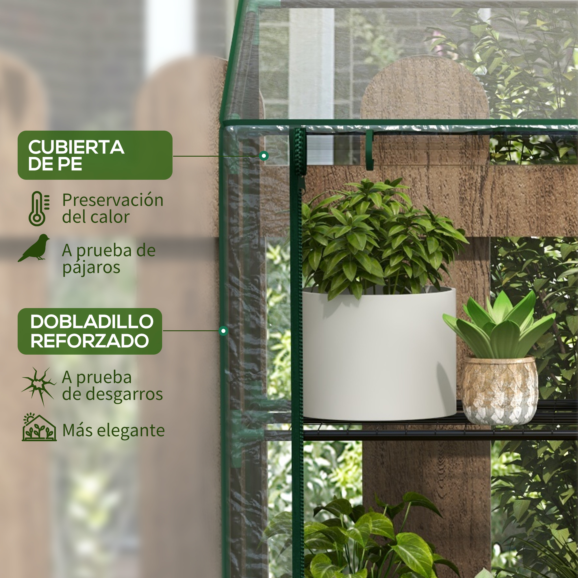 Estufa de jardim transparente Outsunny