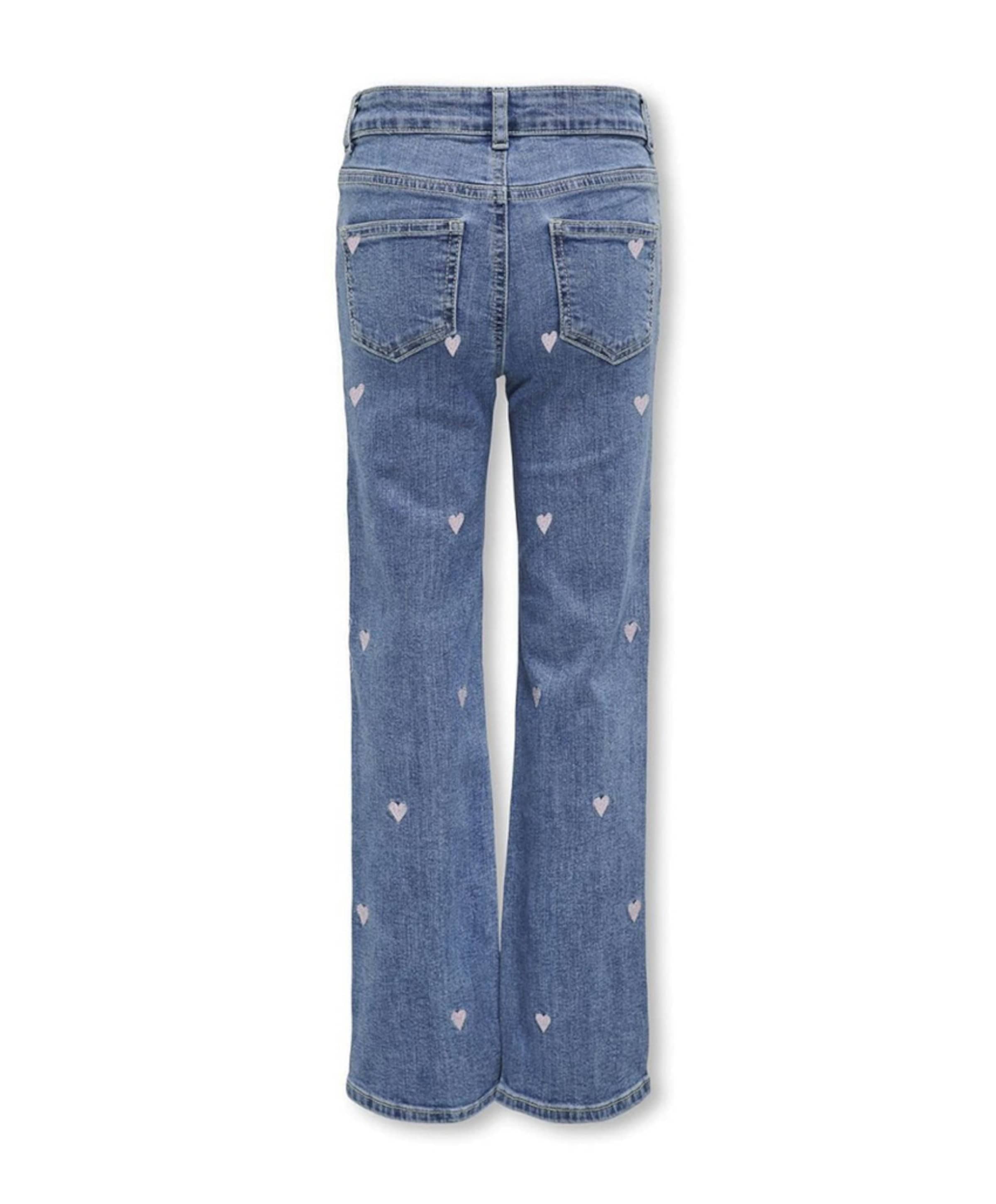 Only KOGJUICY WIDE LEG HEART EMB DNM JEA meisjes jeans blauw