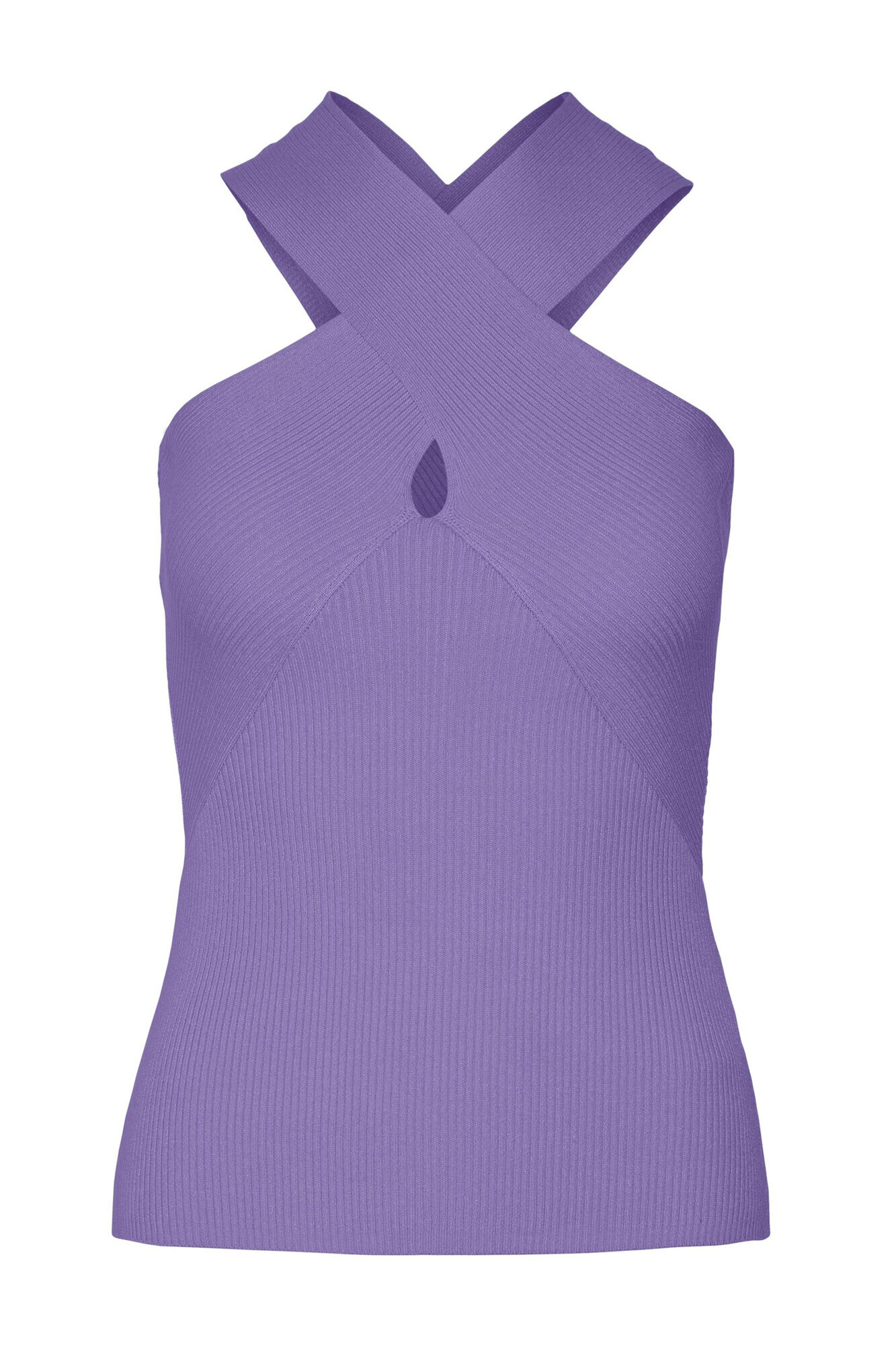 Blusa de tricô com decote transpassado - Lilás