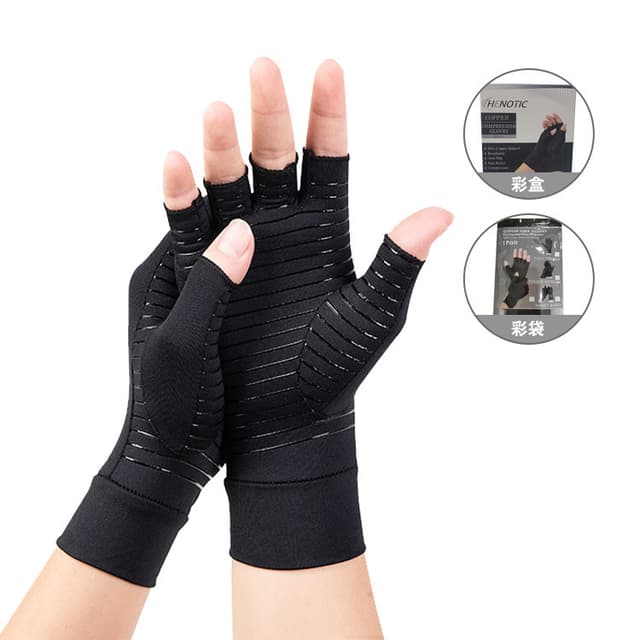 Kobberfiber halvfinger skridsikre fitness cykelhandsker XL