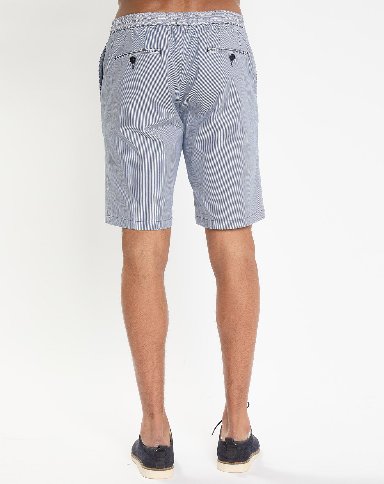 Hackett London Bermuda à rayures milleraies bleu/blanc