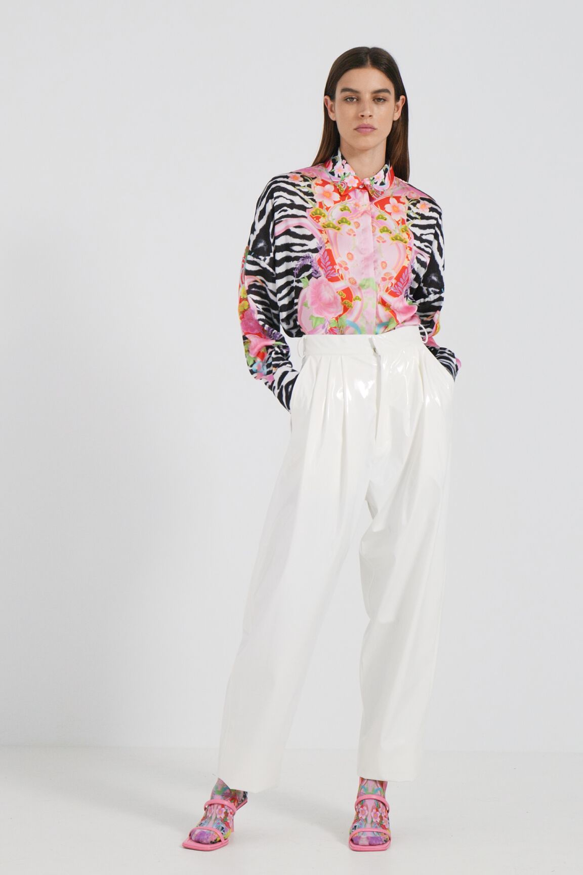 Chemise zèbre et fleurs