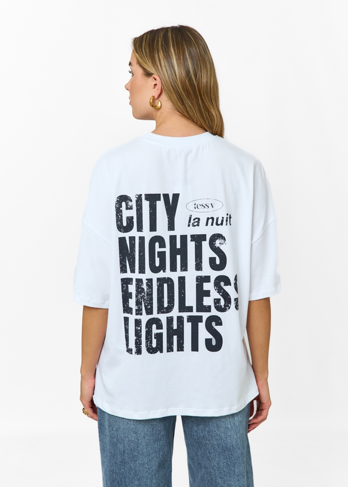 City nights t-shirt wit