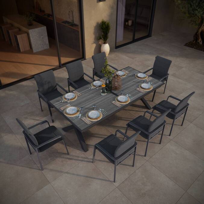 Fauteuil de jardin empilable DIESE Anthracite & Graphite
