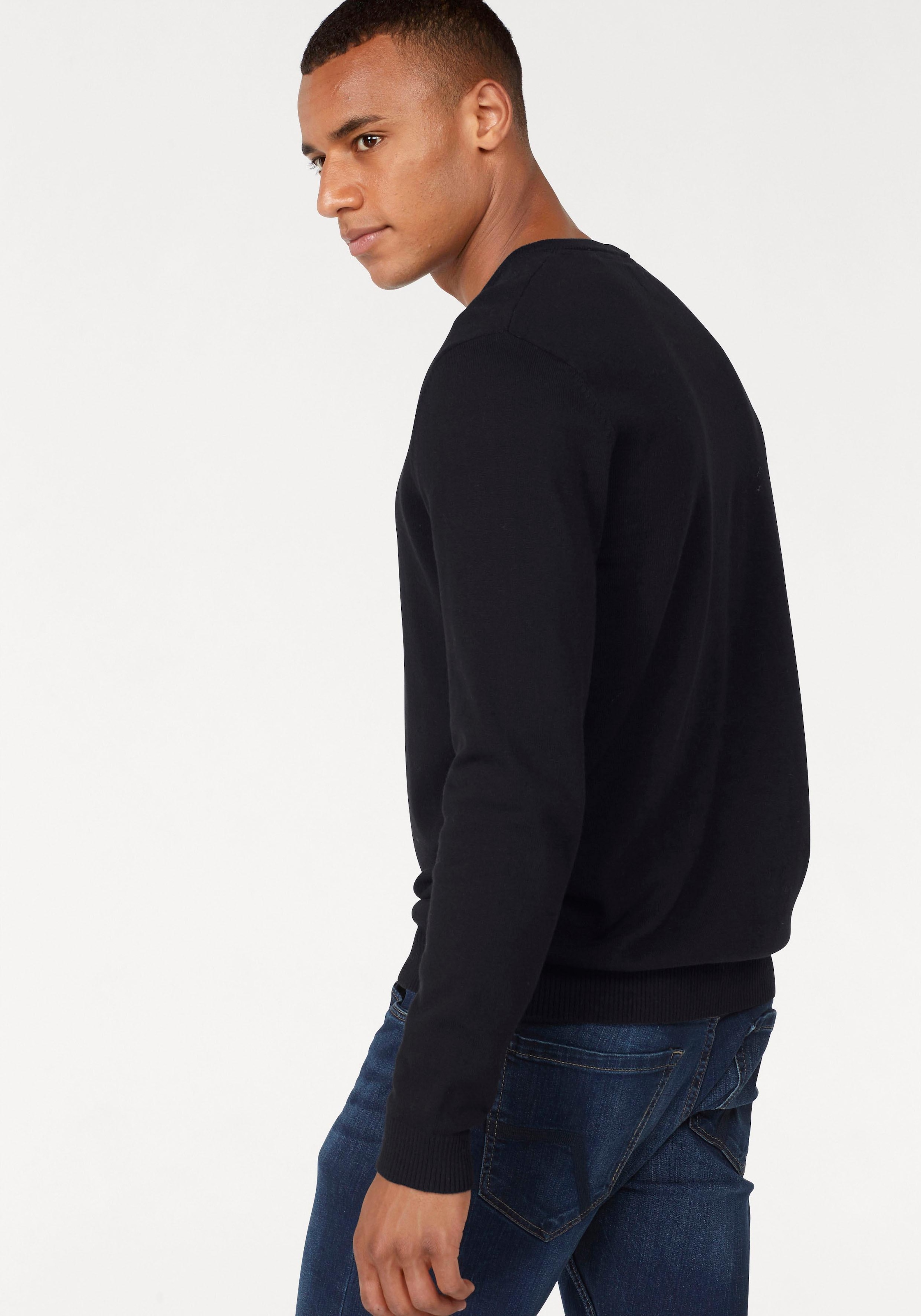 Jack & Jones V-Ausschnitt-Pullover »JJEBASIC mit V-Ausschnitt, ideal für Herbst und Alltag«, unifarben, modisch, slim fit, Baumwolle, V-Ausschnitt