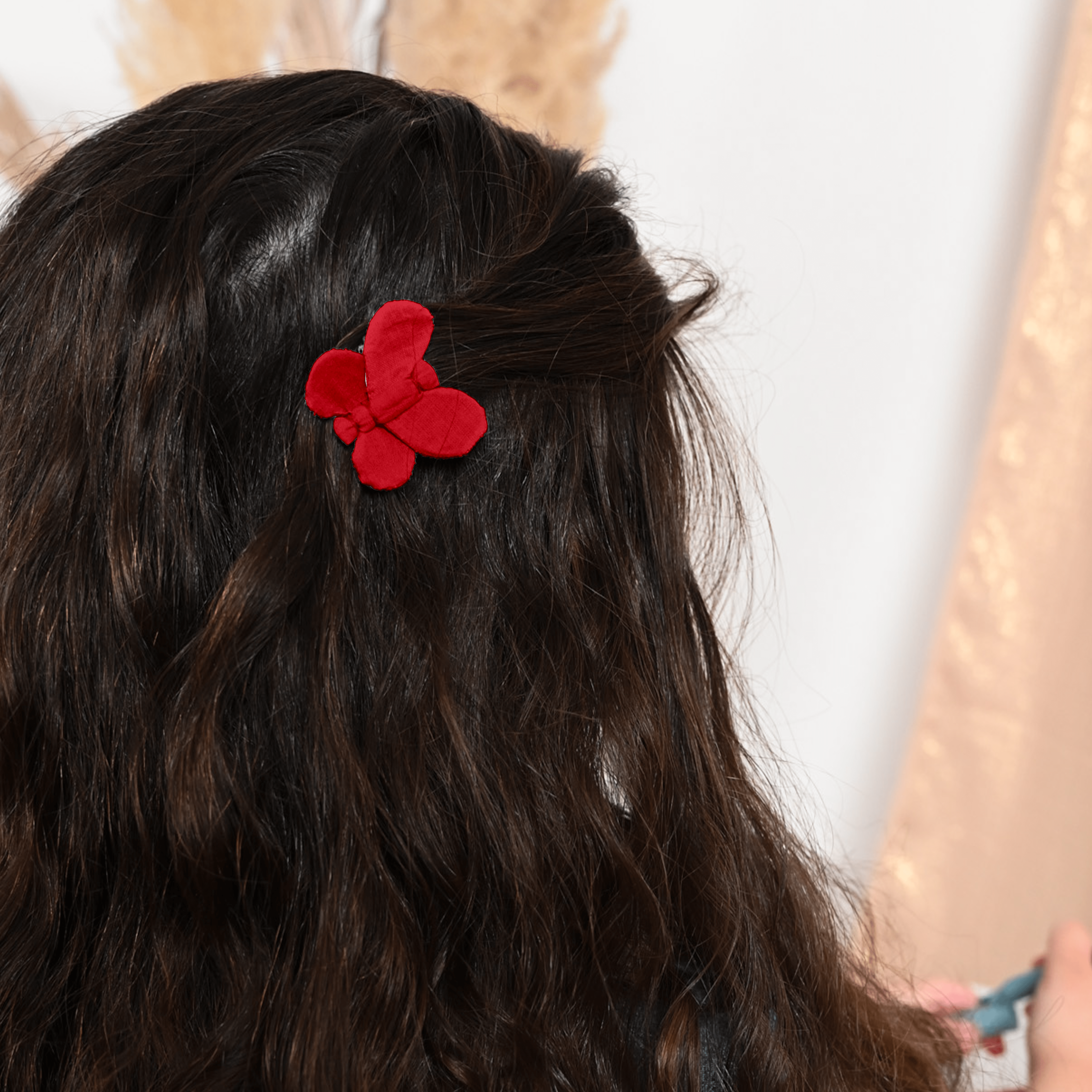 Barrette Petit Papillon Rouge