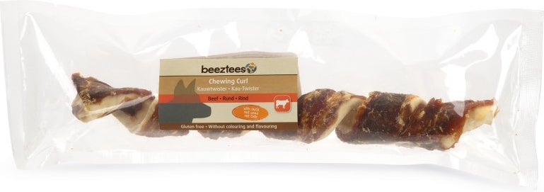 Beeztees kauwtwister rund met eend H 25 cm