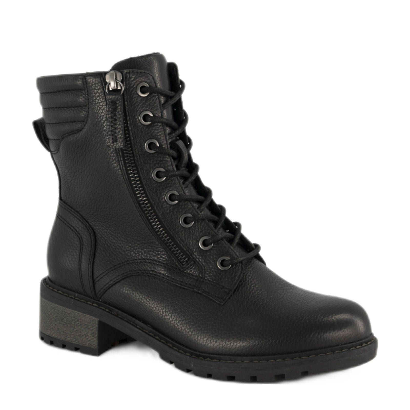 Medicus comfort leren veterboots zwart