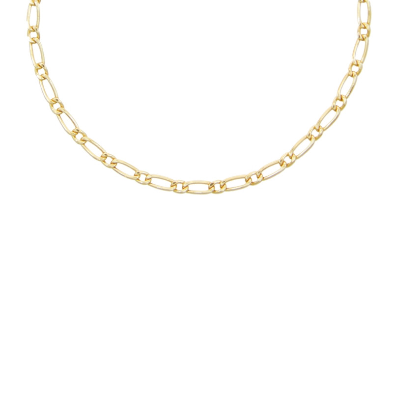 Collier / Chaîne Homme Maille Figaro Alternée 1+1 - Or Jaune