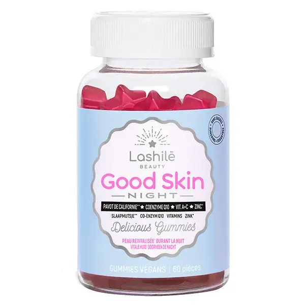 Lashilé Beauty Good Skin Night Peau Revitalisée Durant la Nuit 60 Gummies