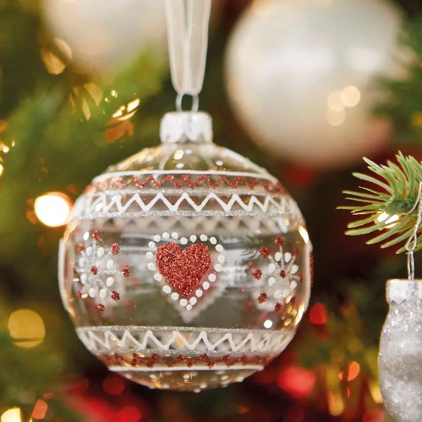 Lot de 6 boules de Noël en verre (D80 mm) Folklore Transparent