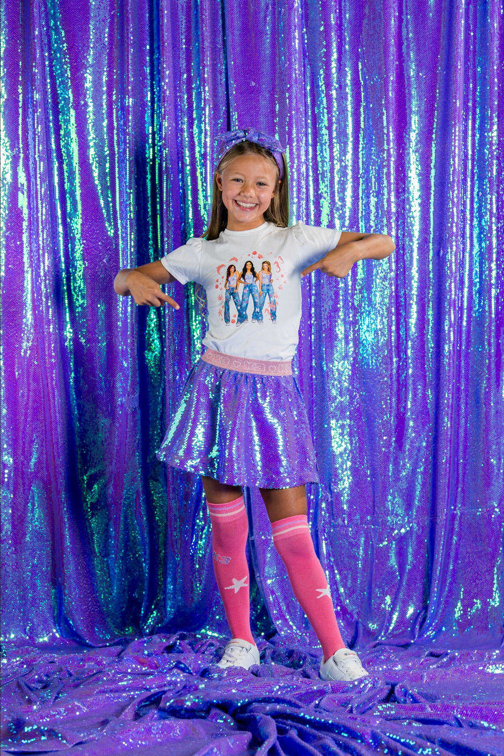 B.Nosy K3 T-shirt Tara met printopdruk ecru