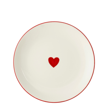 Bord hart rood - h1,5xd20,5cm