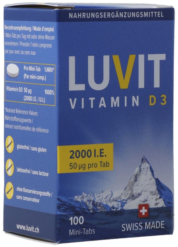 LUVIT Vitamin D3 Mini-Tabs Tabl 2000 IE Ds 100 Stk