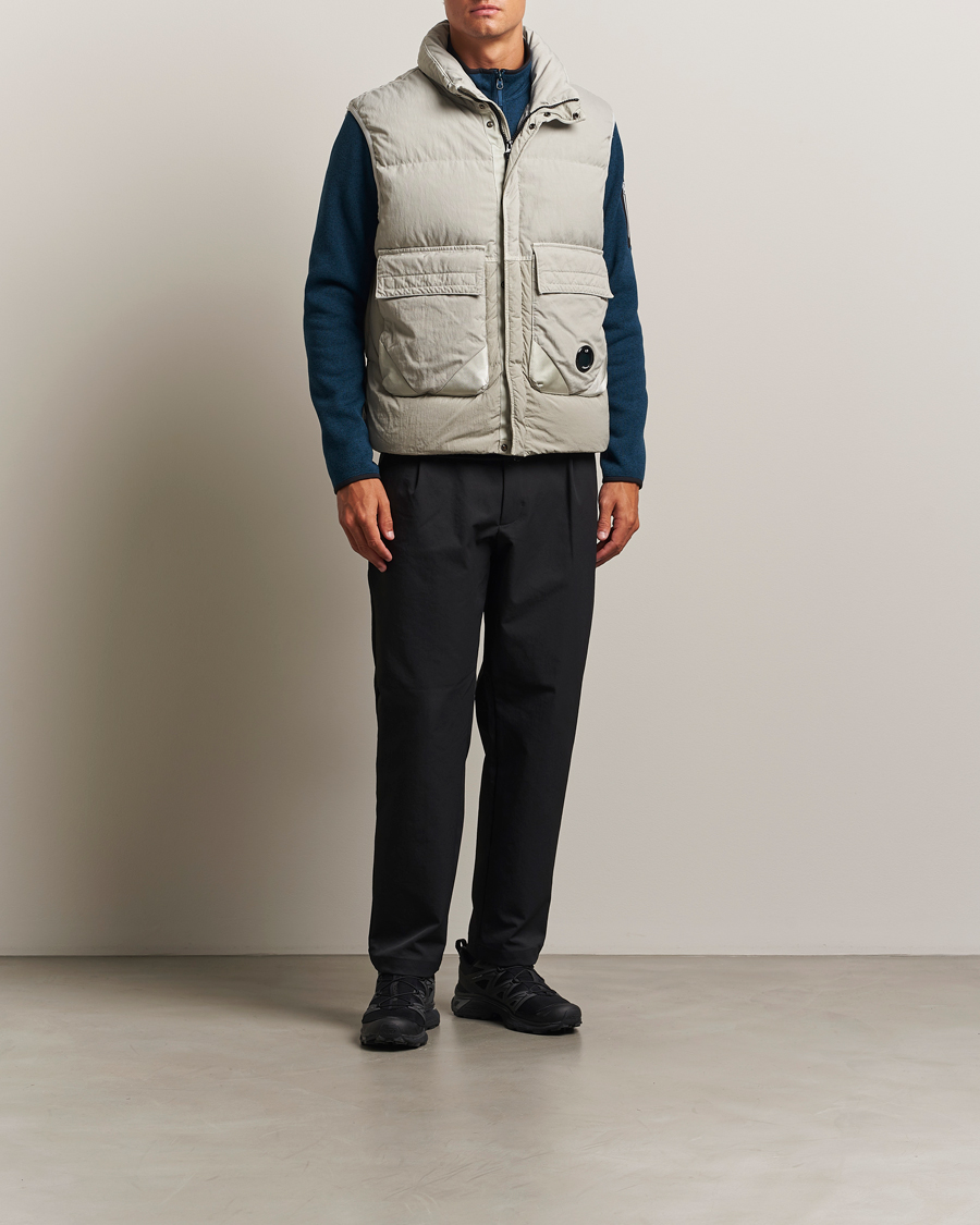 C.P. Company Eco Chrome Mixed Down Vest Light Grey