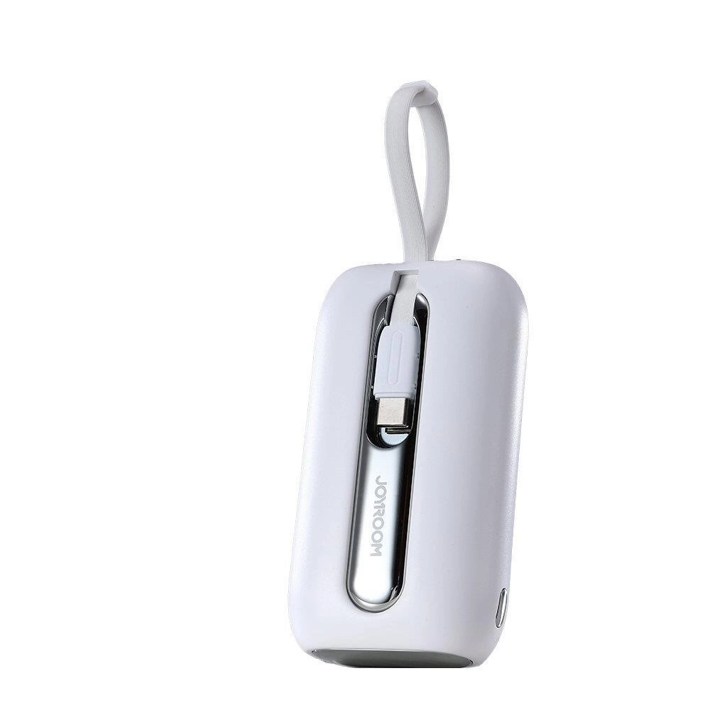 (22.5W) 10000mAh USB A / USB C Mini Powerbank Power Delivery Ladegerät inkl. USB C Ladekabel mit LED Anzeige (JR-L012) - Weiss