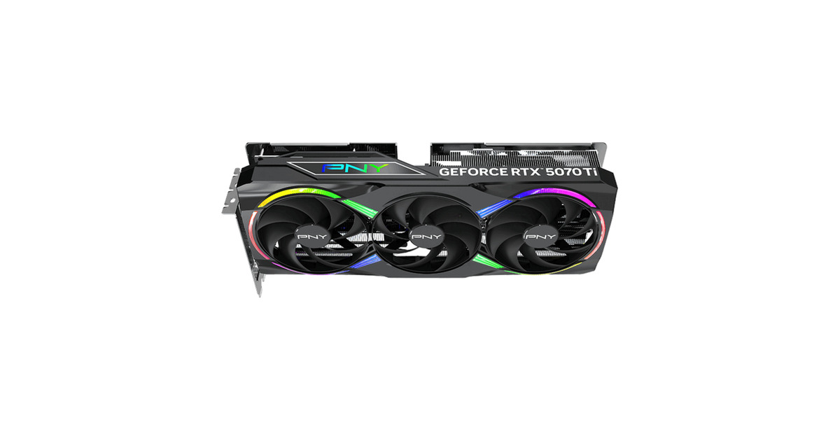 PNYGeForce RTX 5070 Ti EPIC-X RGB OC grafische kaart  (DLSS 4, 3x DisplayPort, 1x HDMI)