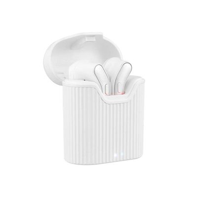 T'nB FEAT - Kit main libre - écouteurs sans fil bluetooth avec boitier de charge - blanc