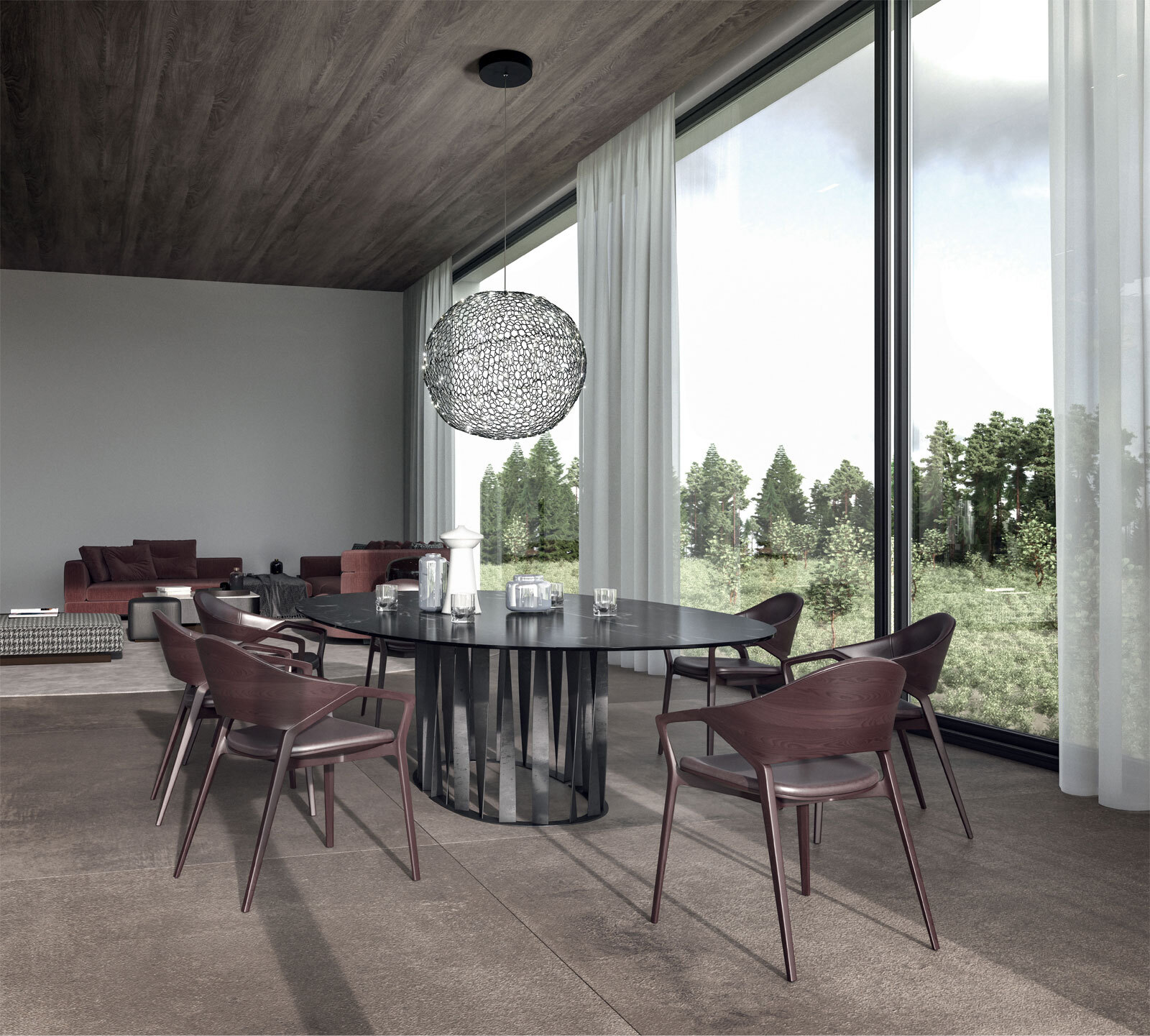 FABAS LUCE LED Pendelleuchte SUMTER 50 cm schwarz