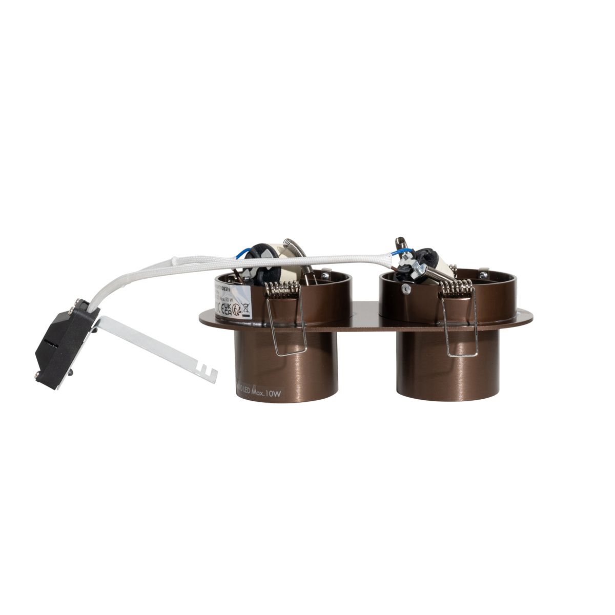 Afgeronde inbouwspot donkerbrons GU10 50mm 2-lichts - Installa
