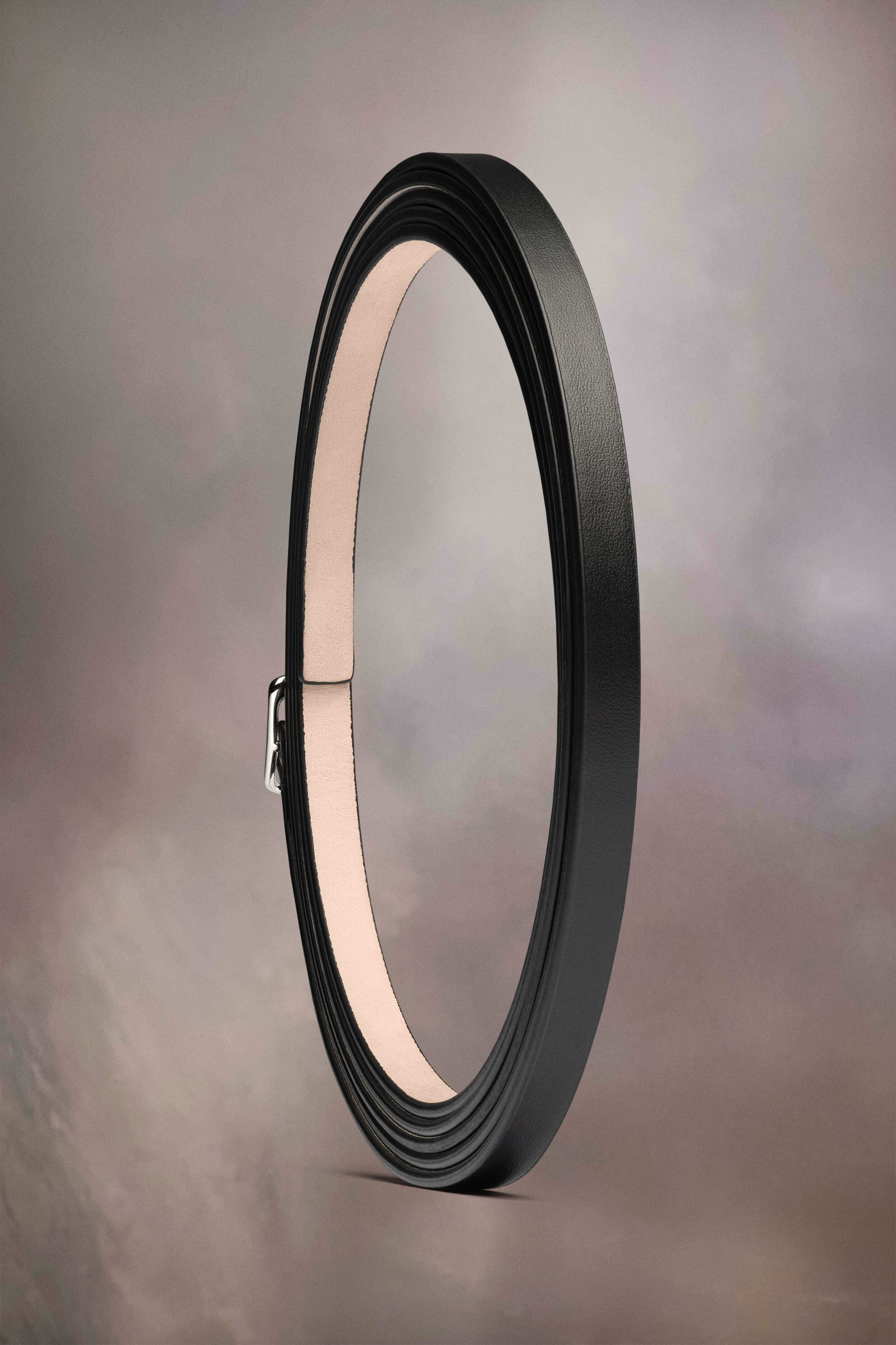 Ceinture Slim En Cuir Noir