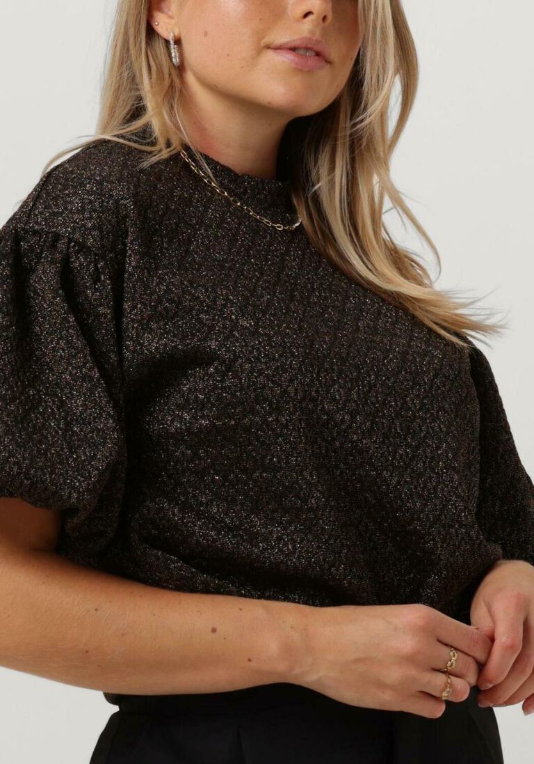 SELECTED FEMME zwarte selected femme top slfagnethe 2/4 o-neck jaquard top
