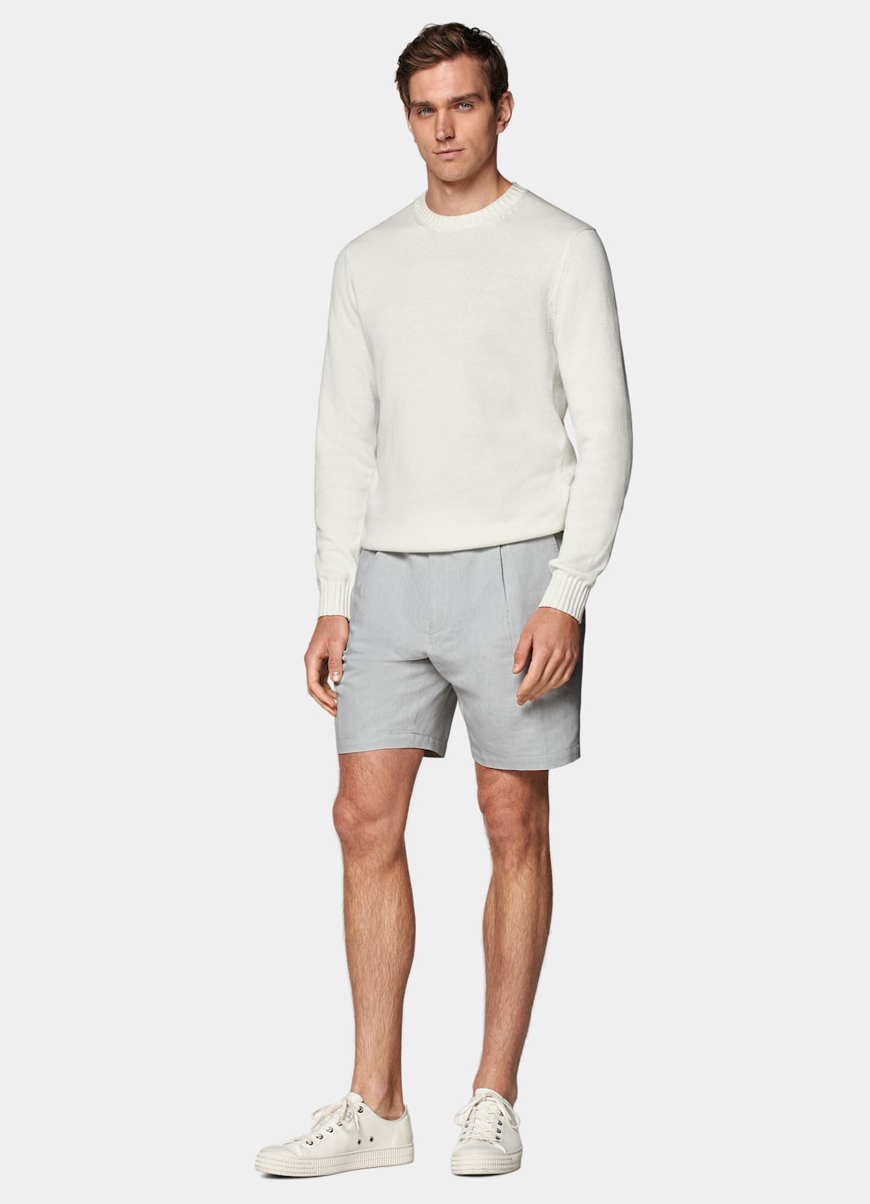 Short Straight Leg gris clair