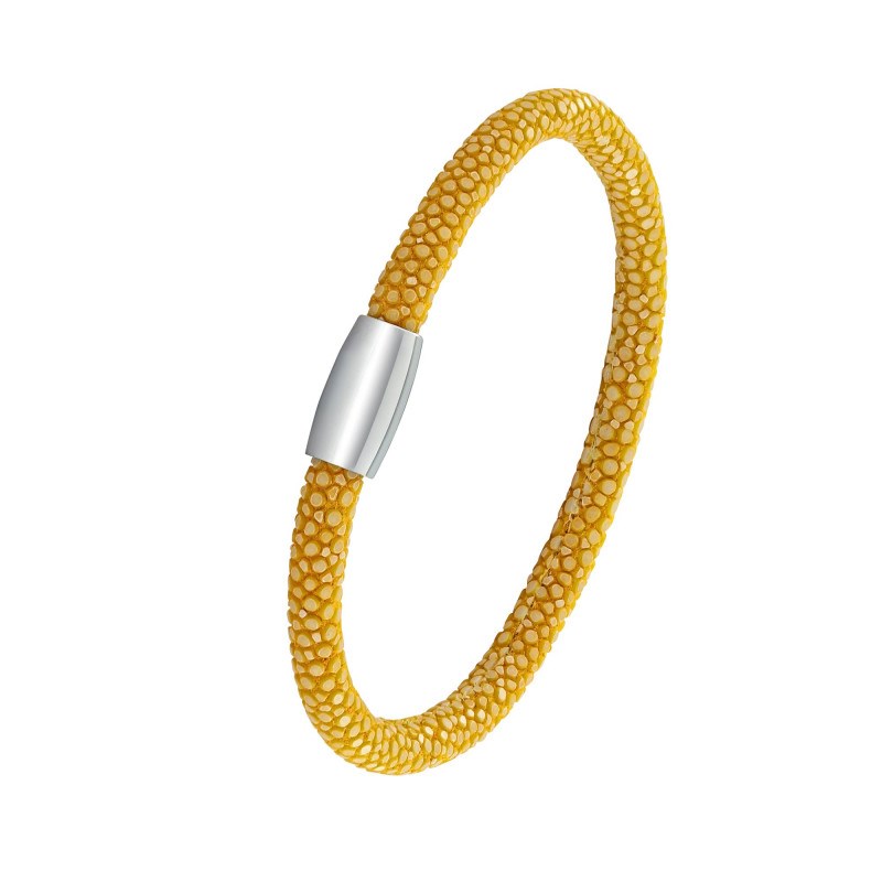 Bracelet Galuchat jaune