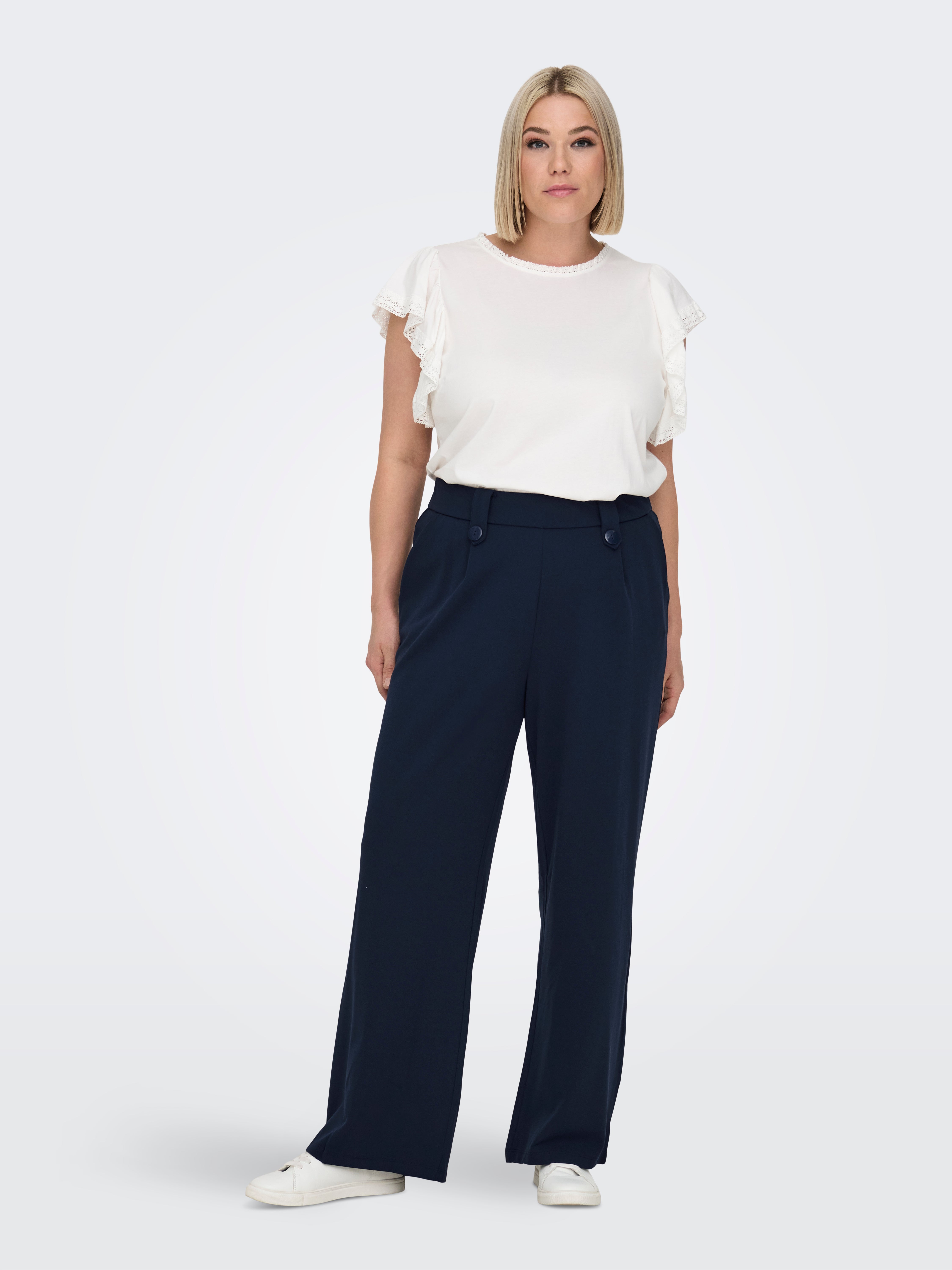 CARSANIA Normal geschnitten Hose mit weitem Beinschnitt Navy Blazer