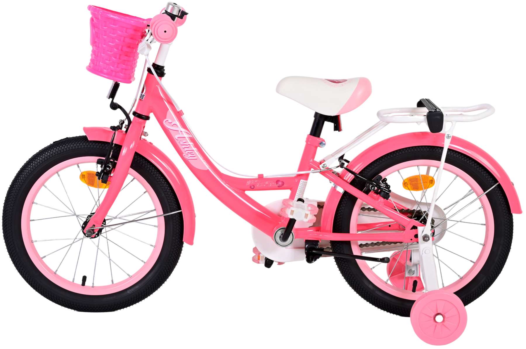 TPFSports Ashley Kinderfahrrad - Mädchen - 16 Zoll - Rücktritt + Handbremse - Rosa