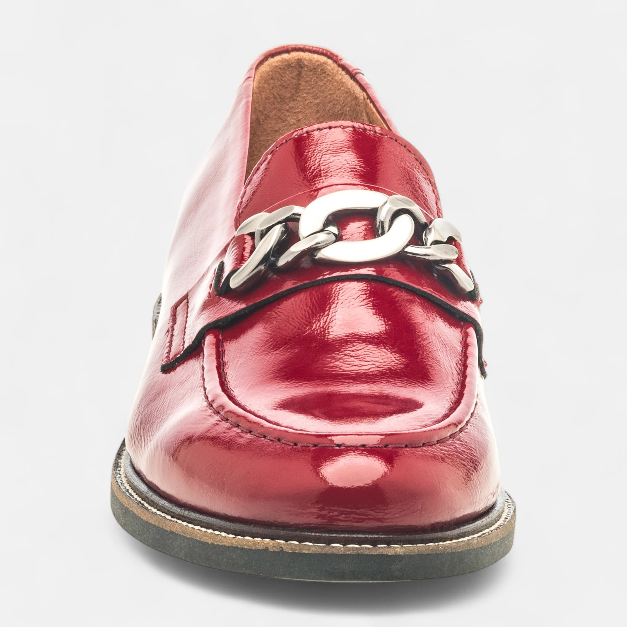 Mocassins Femme en cuir rouge