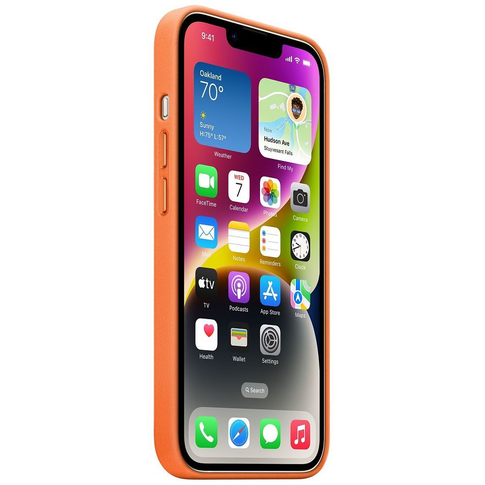 iPhone 14 MagSafe Echtleder Case Hülle (MPP83ZM/A) - Orange