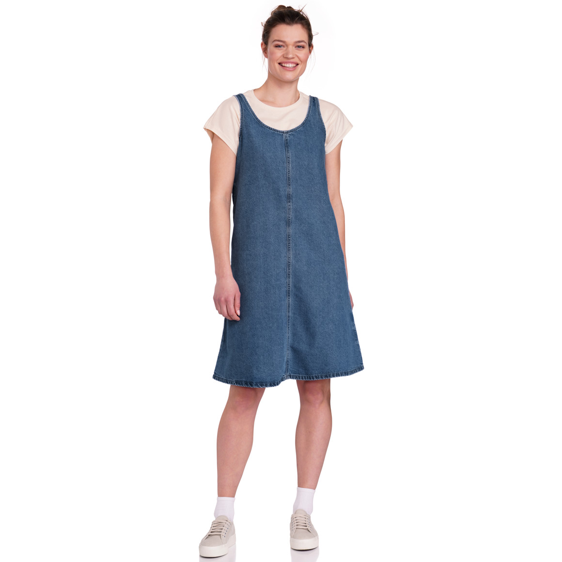 Jonas Nielsen Damen Jeanskleid mit Reißverschluss hellblau