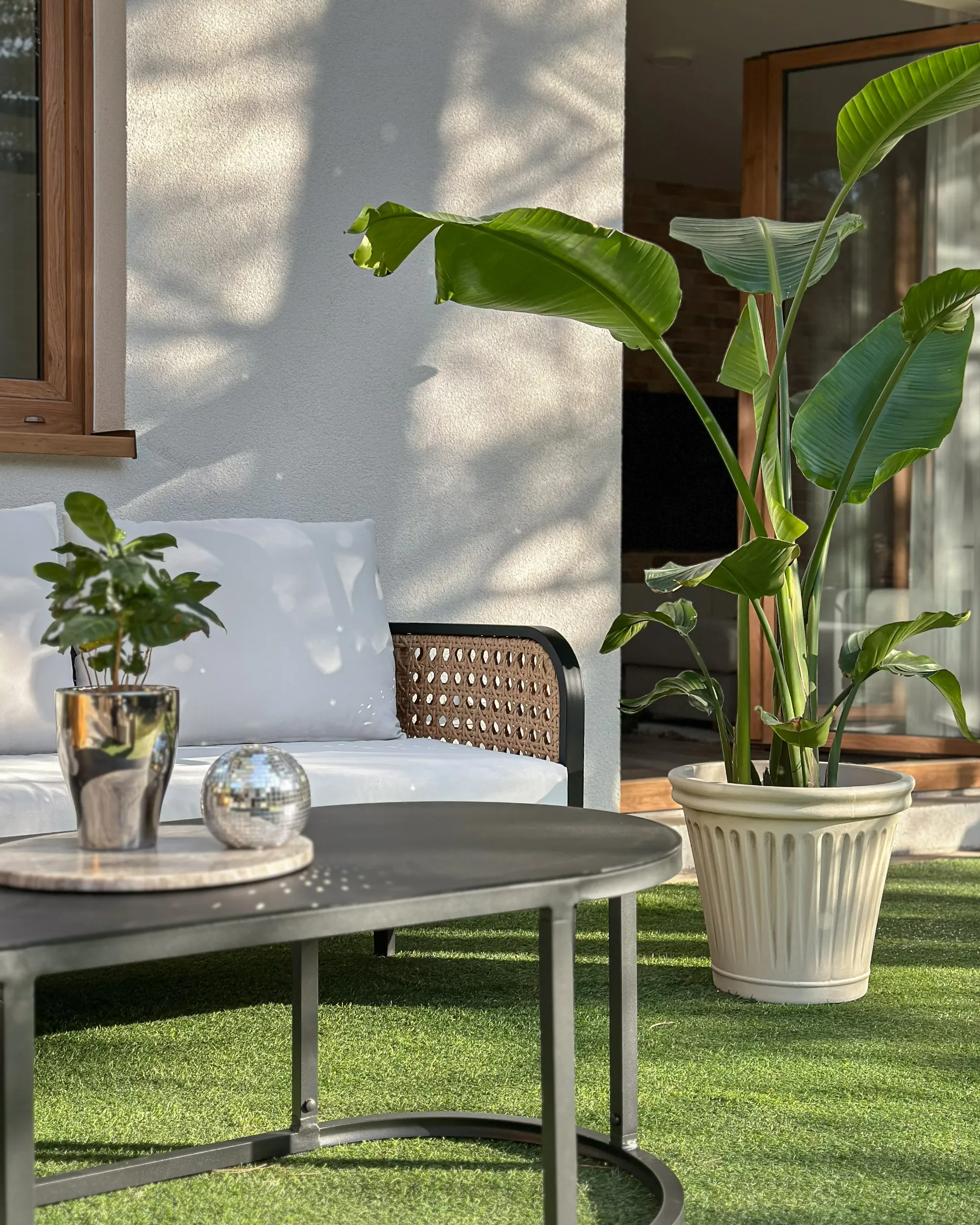 Loungeset met tafel 3-zits MONTEFALCO Metaal Wit