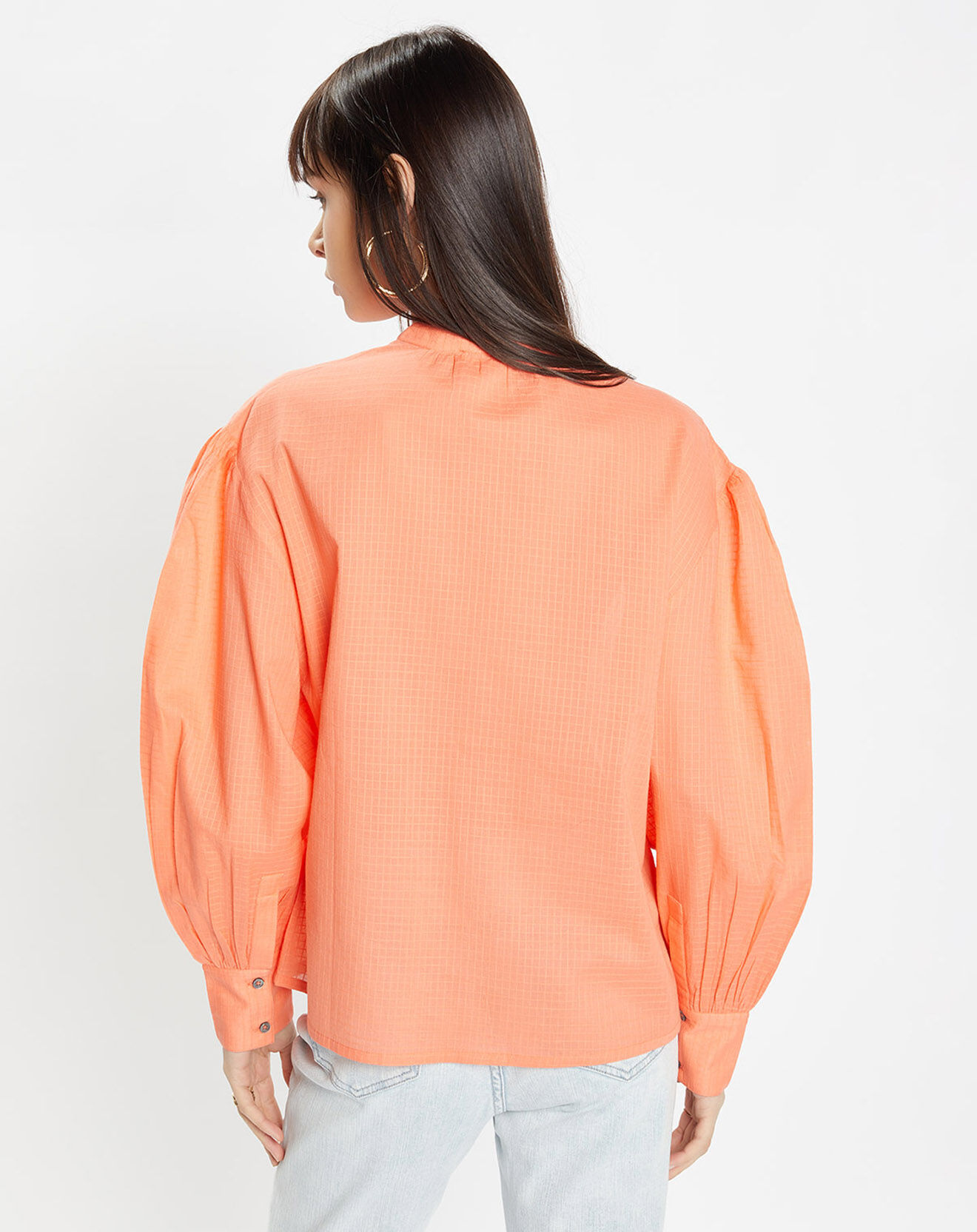 Galeries Lafayette Chemise en Coton biologique Laurie ample orange