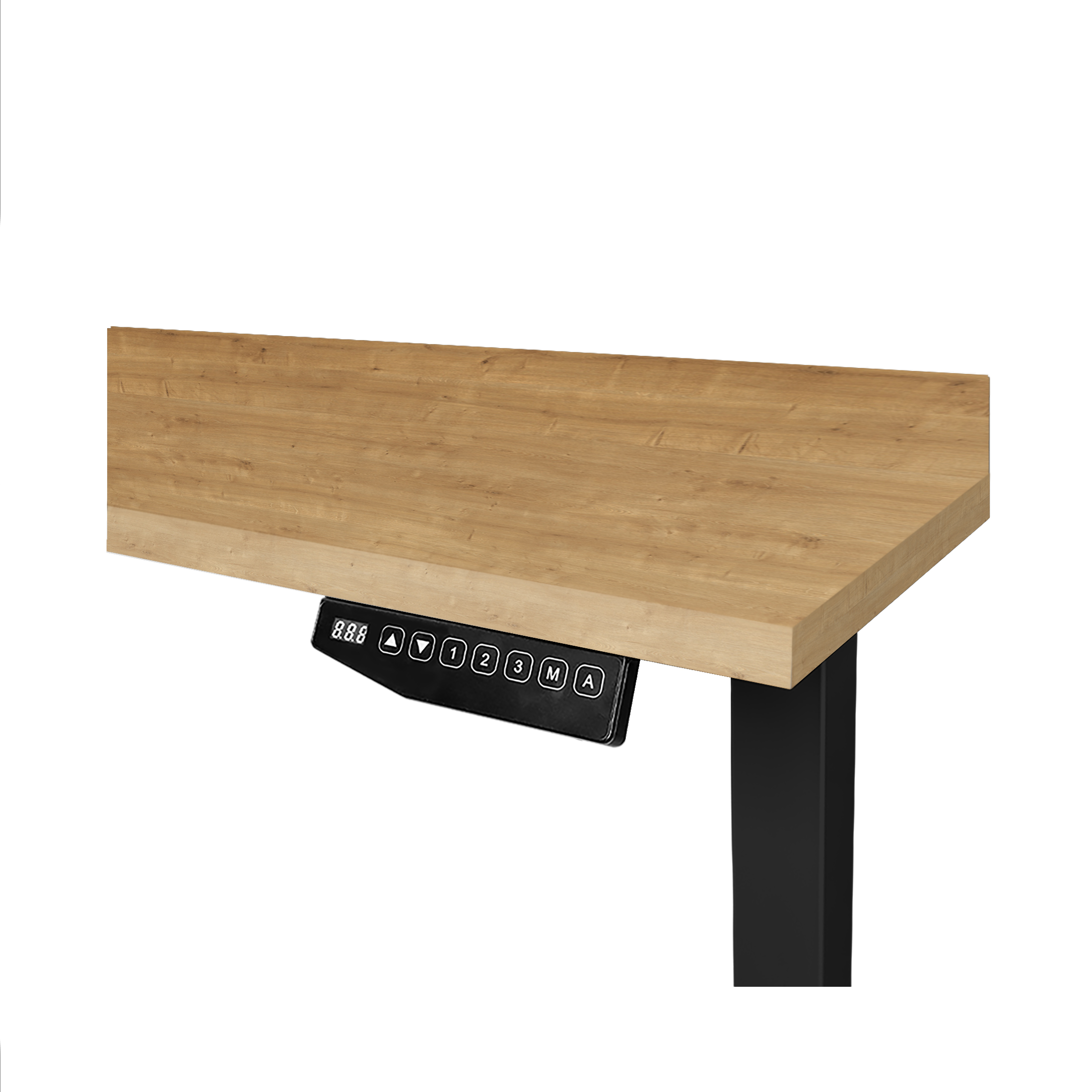 Contini höhenverstellbarer Bürotisch 1.8x0.8m Eichendekor/ Gestell schwarz RAL 9005