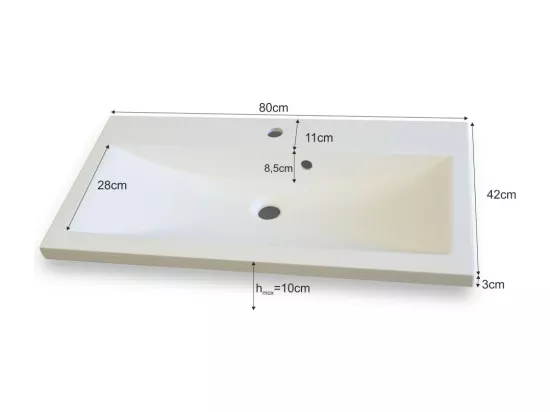 Ensemble 4 meubles de salle de bain blanc collection OWL. Colonne, meuble sous vasque, vasque 80cm
