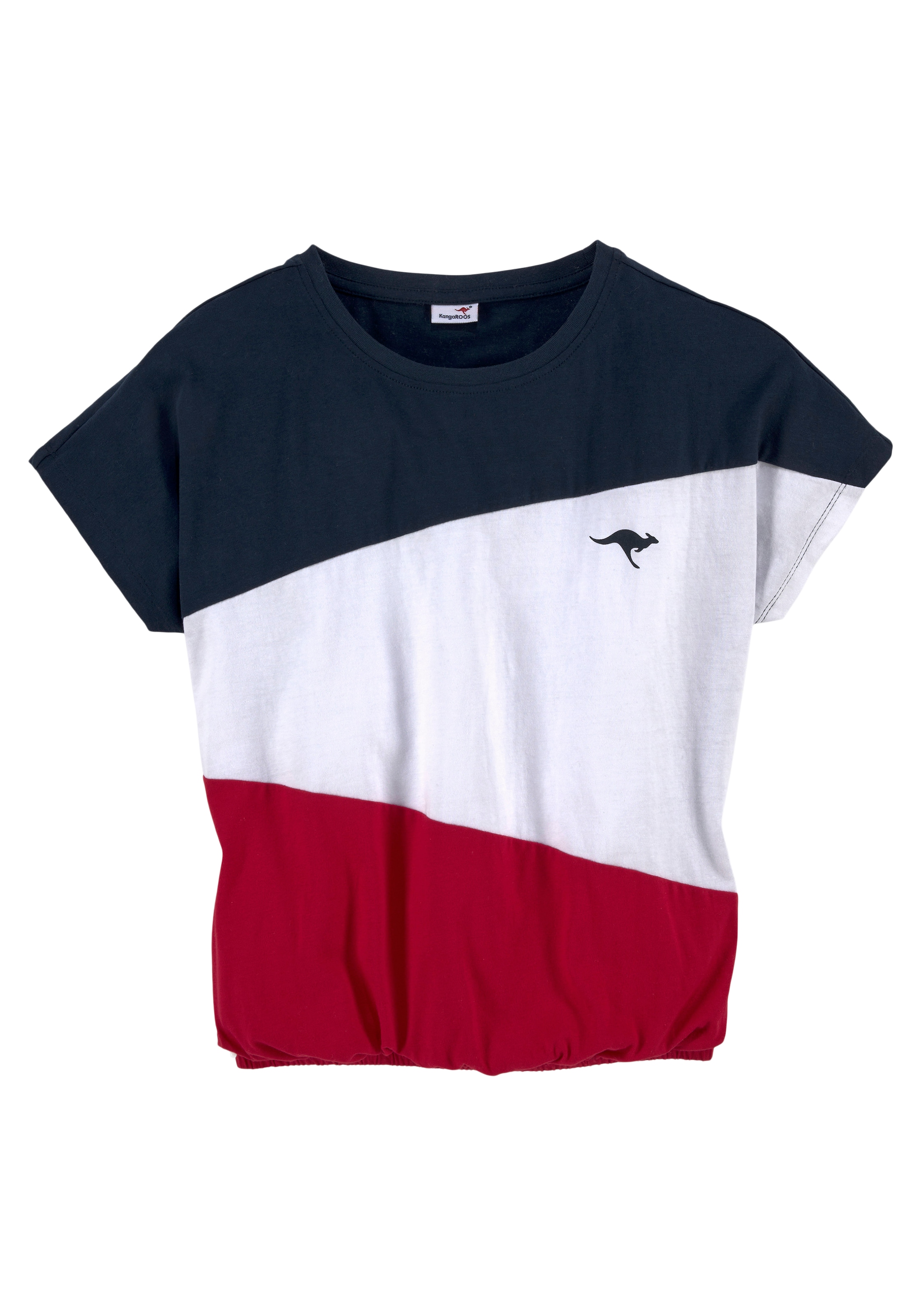 KangaROOS Fledermausshirt , kurzärmelig,  weit geschnitten,  mit peppigem Druck