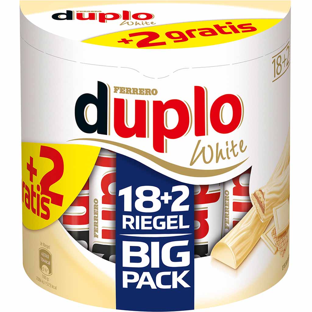 Ferrero Duplo White Big Pack 18+2 Schokoriegel 364g MHD:27.4.25