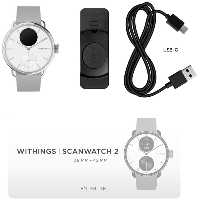 Withings ScanWatch 2 hybrid-smartwatch 38mm (hvid)
