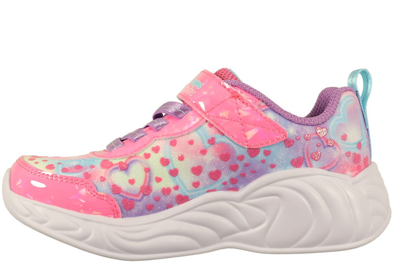 SKECHERS S LIGHT UNICORN DREAM - HEART SPRKLES SKO I PINK TEKSTIL