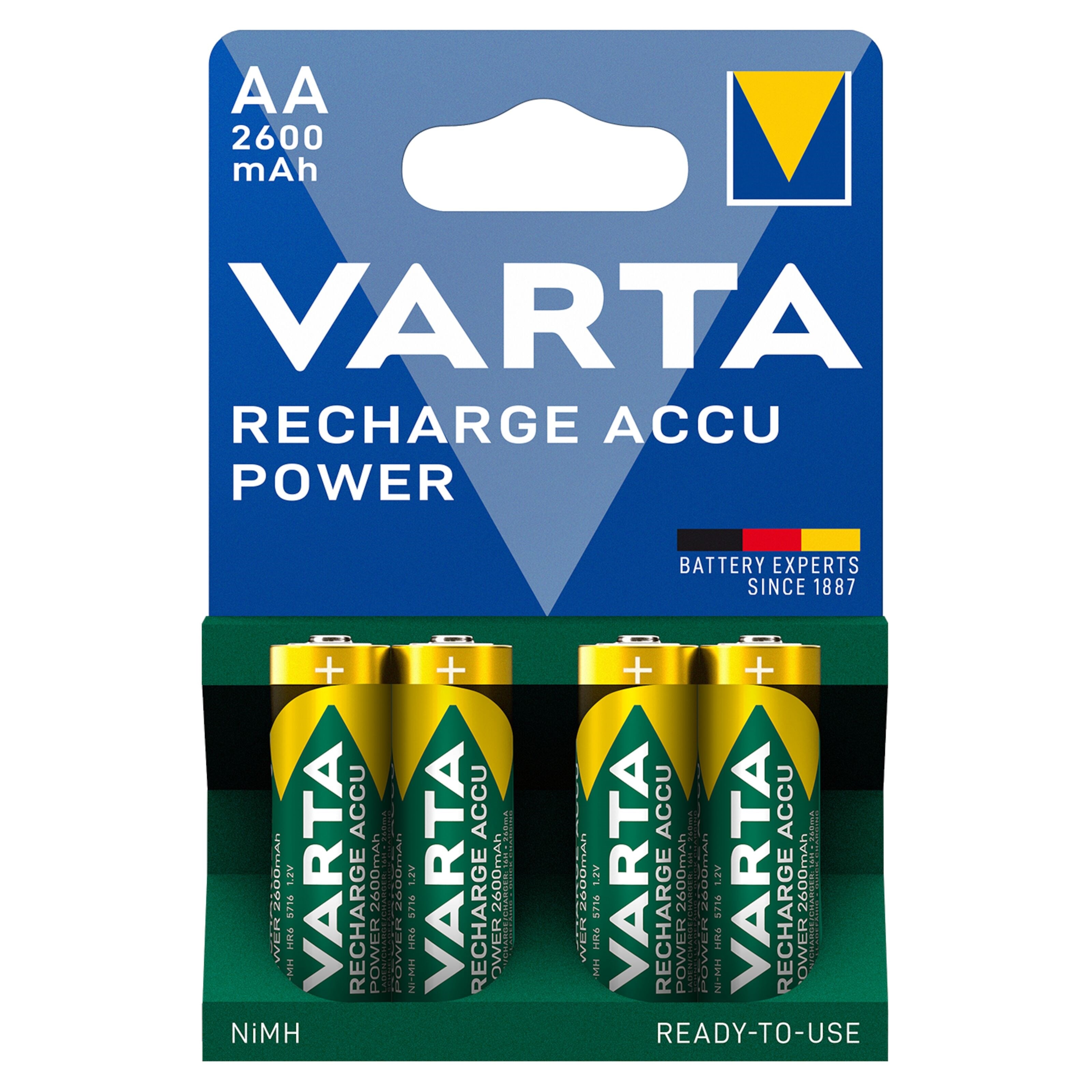 Varta Oppladbare AA-batterier 2600 mAh 4-pk.